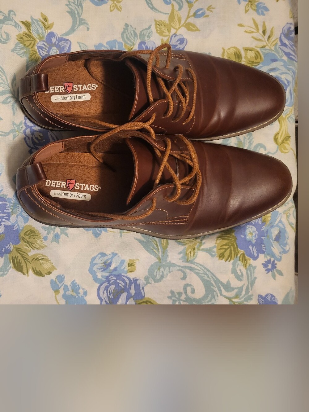 Deer Stags Men’s Brown Leather Lace-Up Oxfords